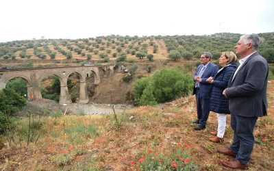 Avanza la obra de restauración del Puente de los Ocho Ojos de Jun, cofinanciada por FEDER y Diputación